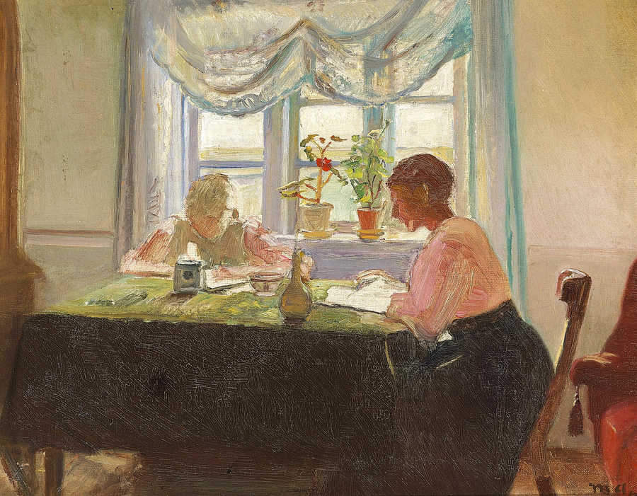 Faccio i compiti vicino alla finestra. - Michael Peter Ancher
