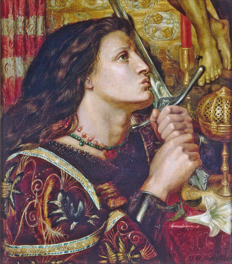 Jeanne d'Arc che bacia la spada della Liberazione - Dante Gabriel Rossetti