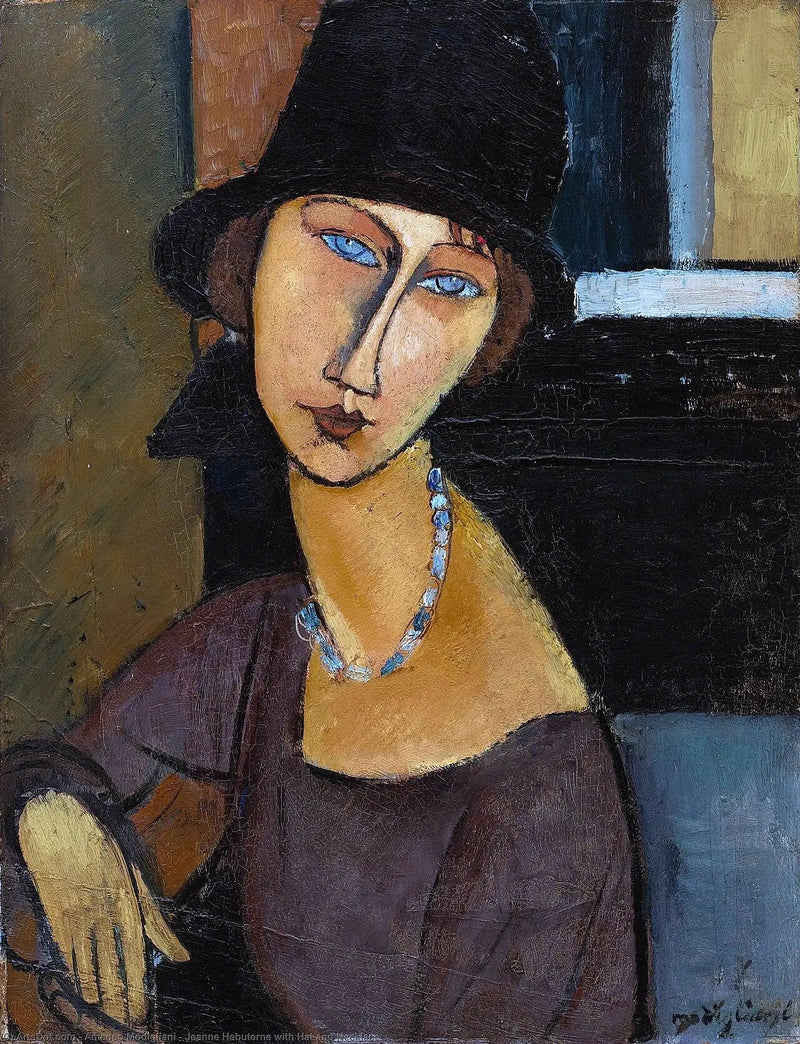 Jeanne Hébuterne con Cappello e collana - Amedeo Modigliani