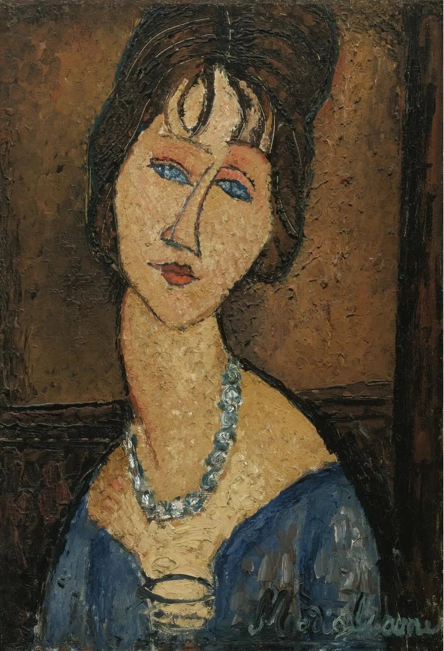 Jeanne Hébuterne au Collier - Amedeo Modigliani image 1 reproduction artisanale de tableau