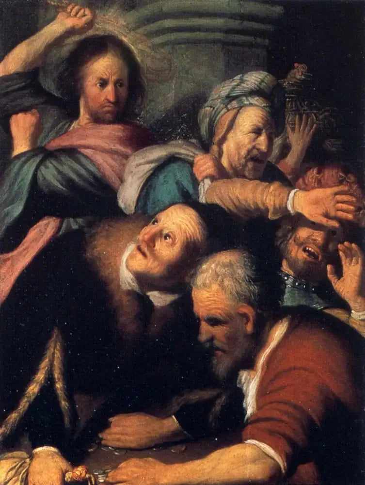 Jésus-Christ chasse les changeurs du temple - Rembrandt image 1 reproduction d’œuvre d’art à l’huile