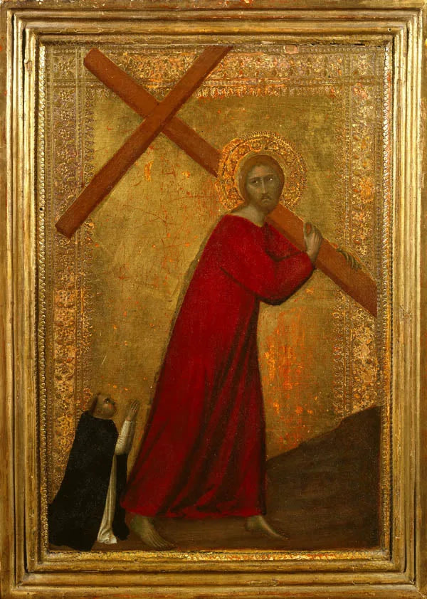 Gesù Cristo portando la Croce, con un fratello domenicano - Barna da Siena