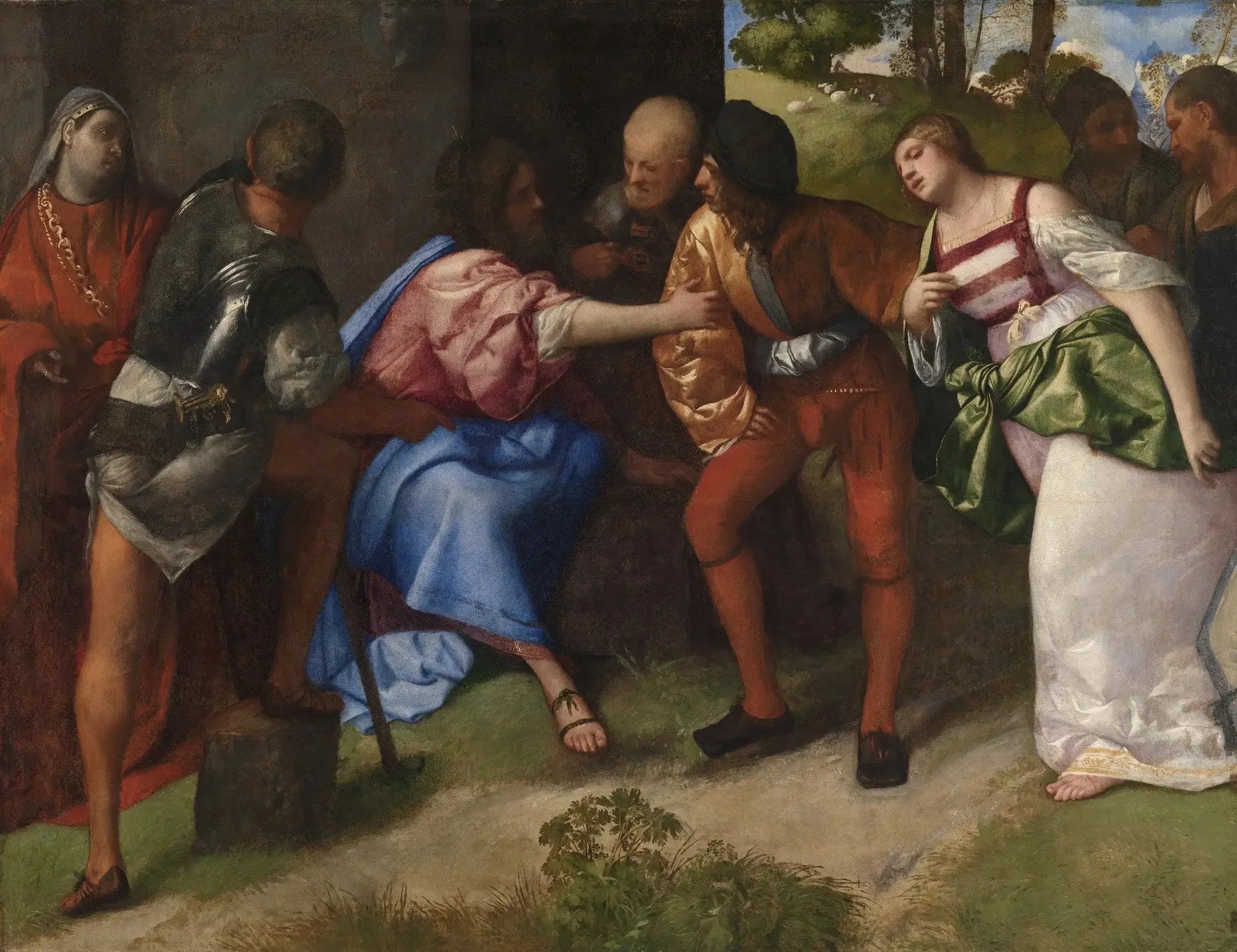 Jésus et la femme adultère - Titian image 1 reproduction artisanale de tableau