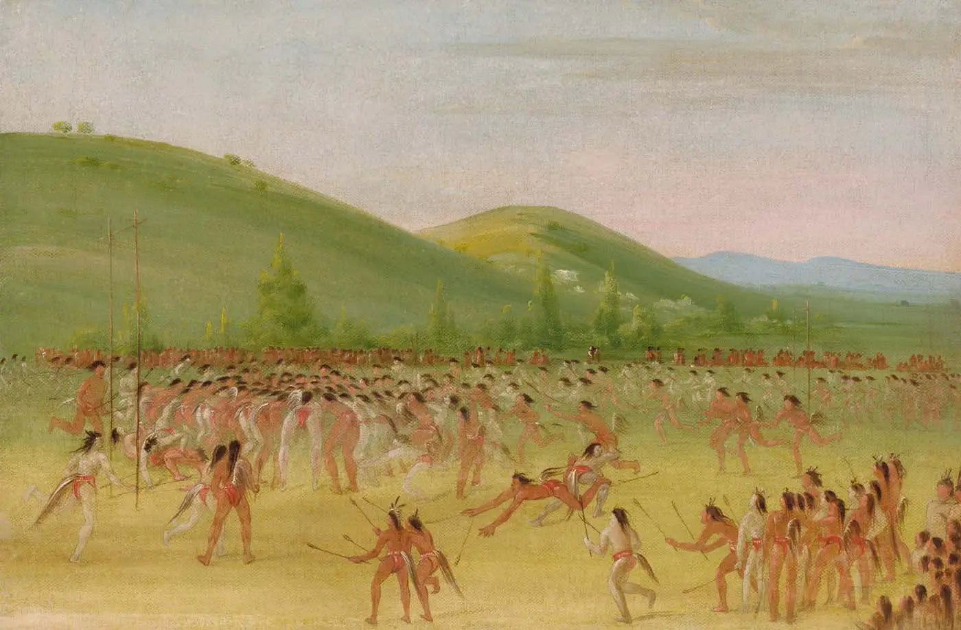 Jeu de balle des Choctaws – Ball Down - George Catlin - Alpha Reproduction