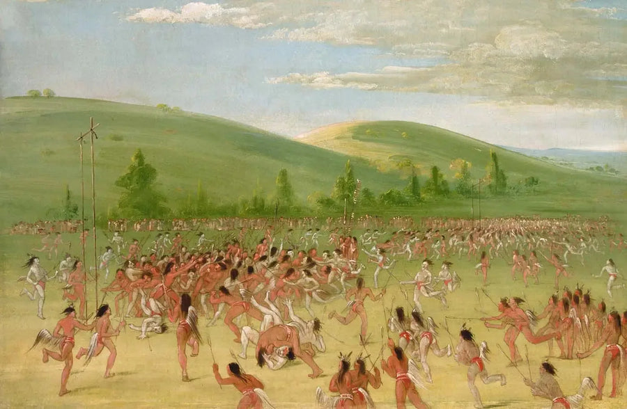 Jeu de balle des Choctaws : palla in aria - George Catlin