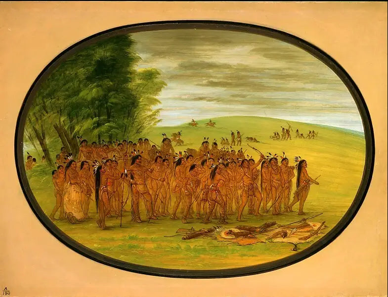 Jeu de la Flèche - Mandan - George Catlin - Alpha Reproduction