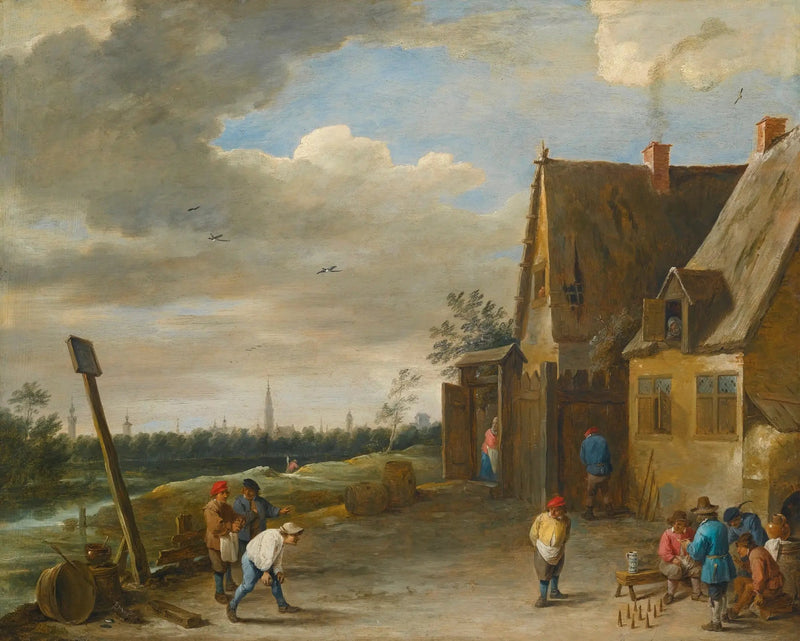 Gioco delle bocce con vista su Anversa - David Teniers il Giovane
