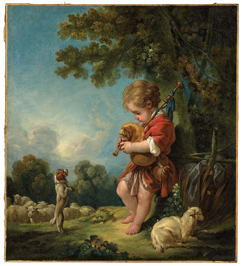 Giovane pastore che suona la cornamusa - François Boucher