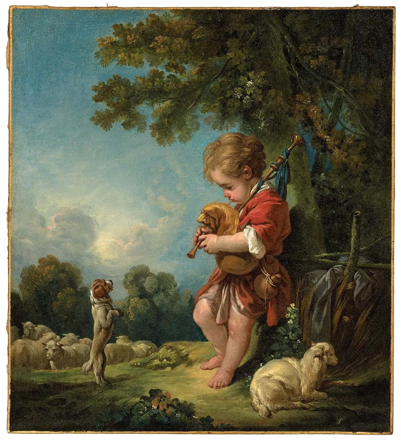 Giovane pastore che suona la cornamusa - François Boucher