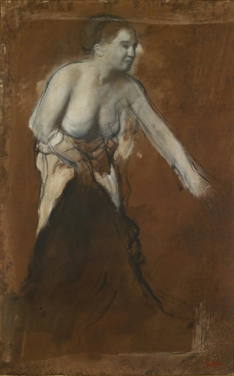 Giovane donna semi-nuda - Edgar Degas