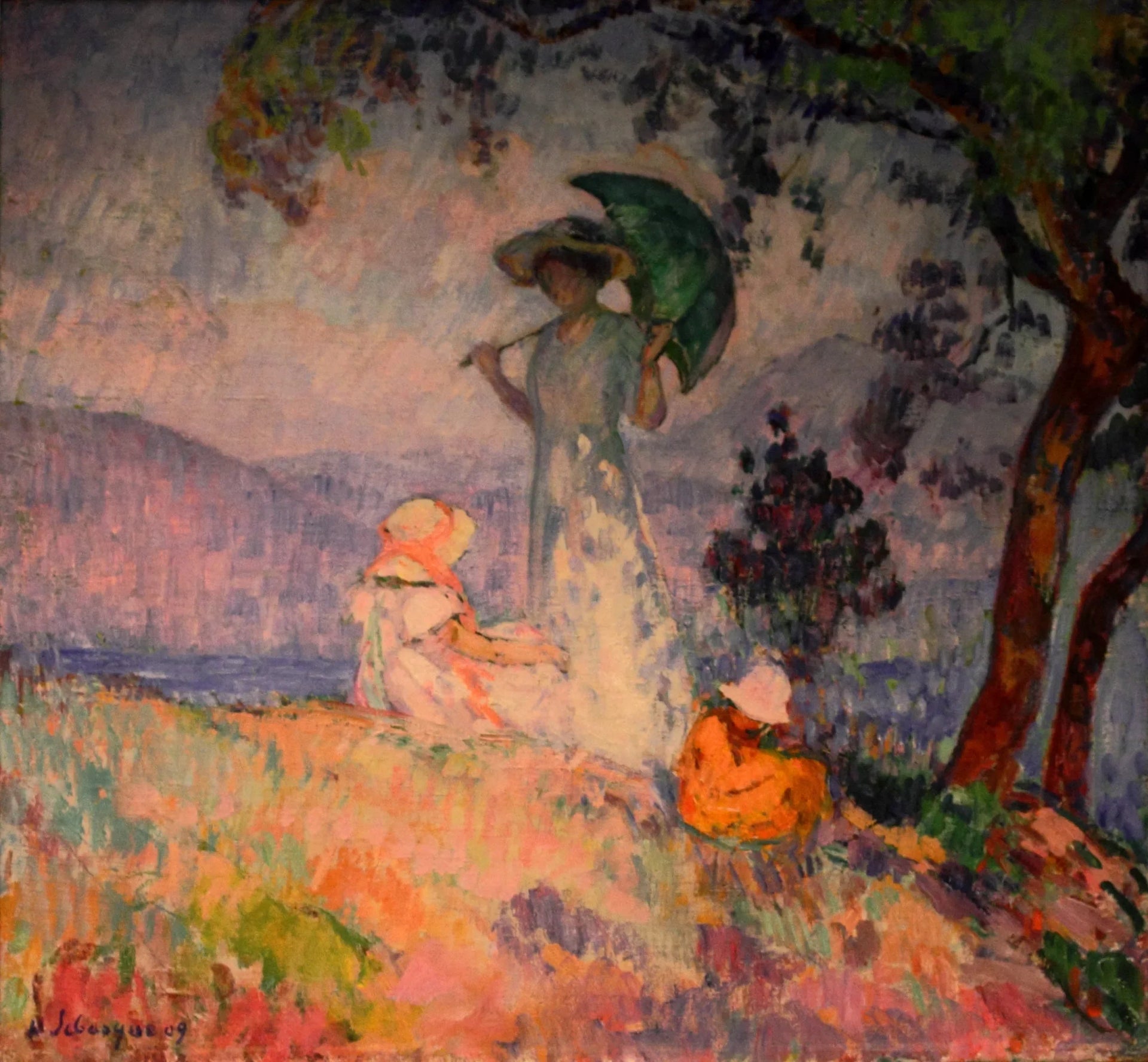 Jeune femme à l'ombrelle - Henri Lebasque image 1 reproduction artisanale de tableau