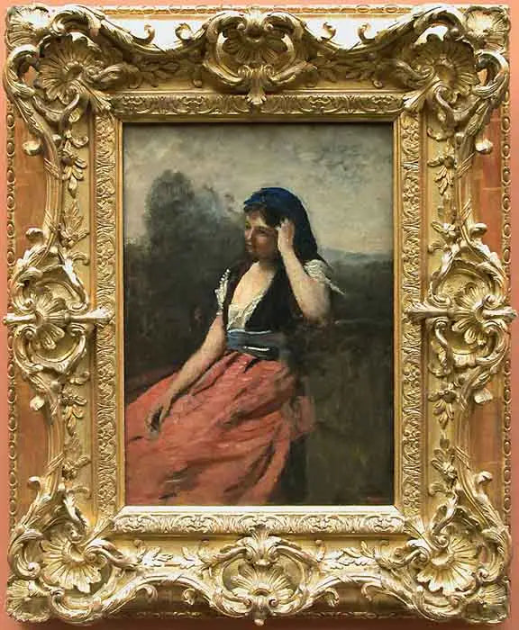 Giovane donna con gonna rosa - Jean-Baptiste Camille Corot
