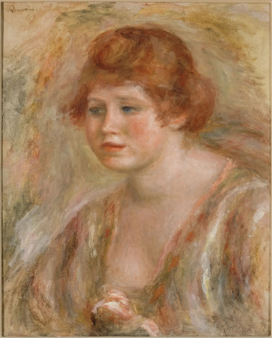 Giovane donna con rosa - Pierre-Auguste Renoir