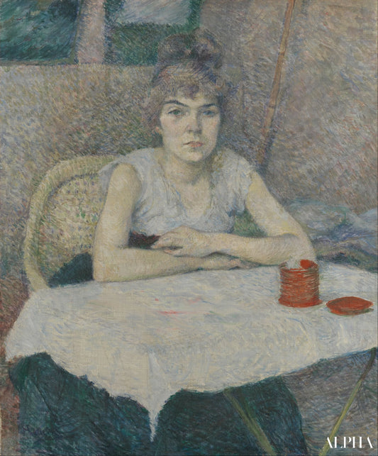 Jeune femme à une table - Toulouse Lautrec - Reproductions de tableaux et peintures haut de gamme