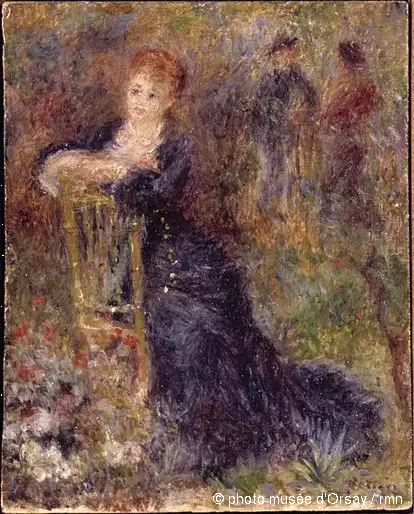 Giovane Donna seduta in un giardino - Pierre-Auguste Renoir