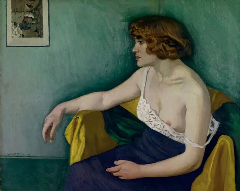 Giovane donna seduta di profilo - Félix Vallotton