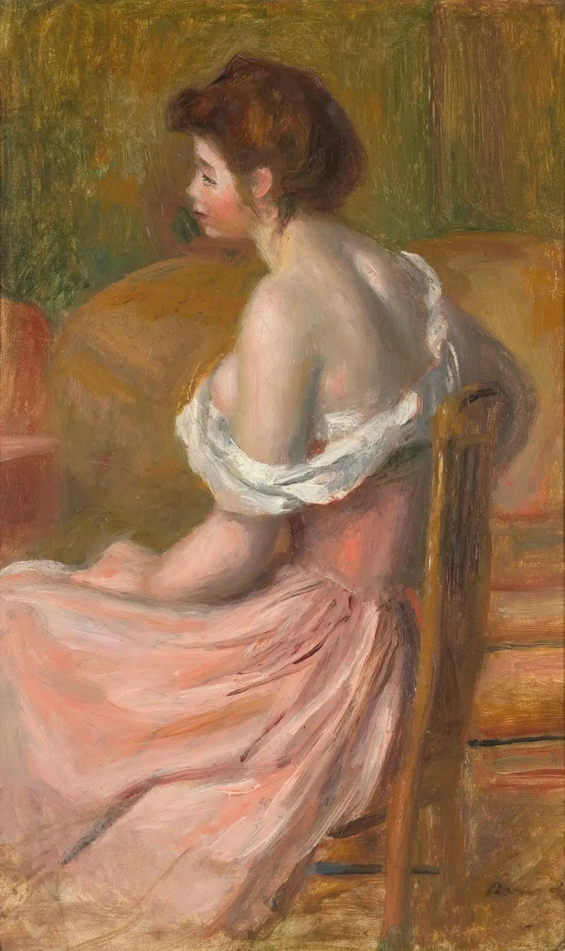 Giovane donna seduta, con il collo e le spalle scoperte - Pierre-Auguste Renoir