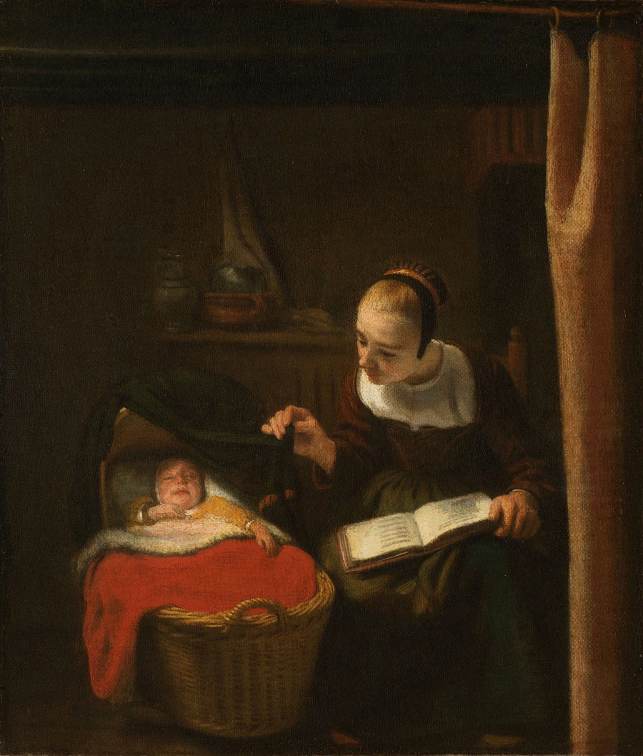 Jeune femme au berceau - Nicolas Maes