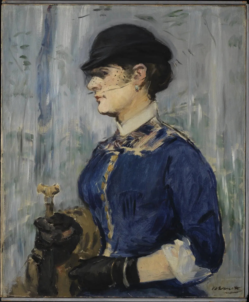 Giovane donna con cappello rotondo - Édouard Manet