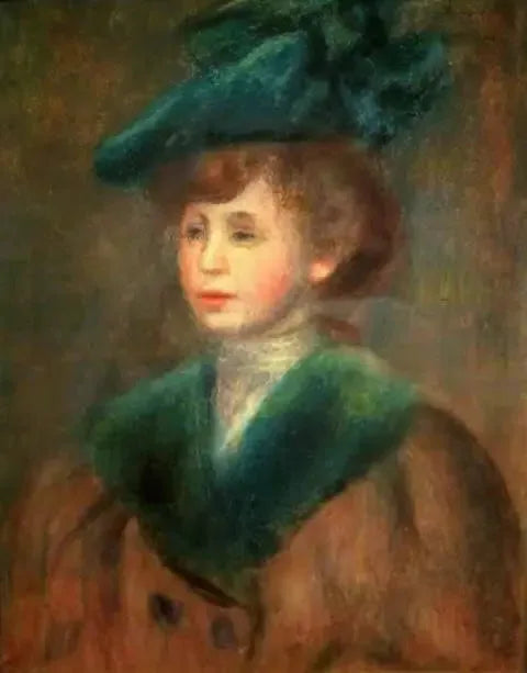 Giovane donna con cappello verde - Pierre-Auguste Renoir