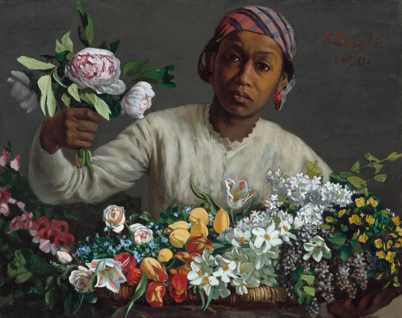 Giovane Donna con peonie - Frédéric Bazille