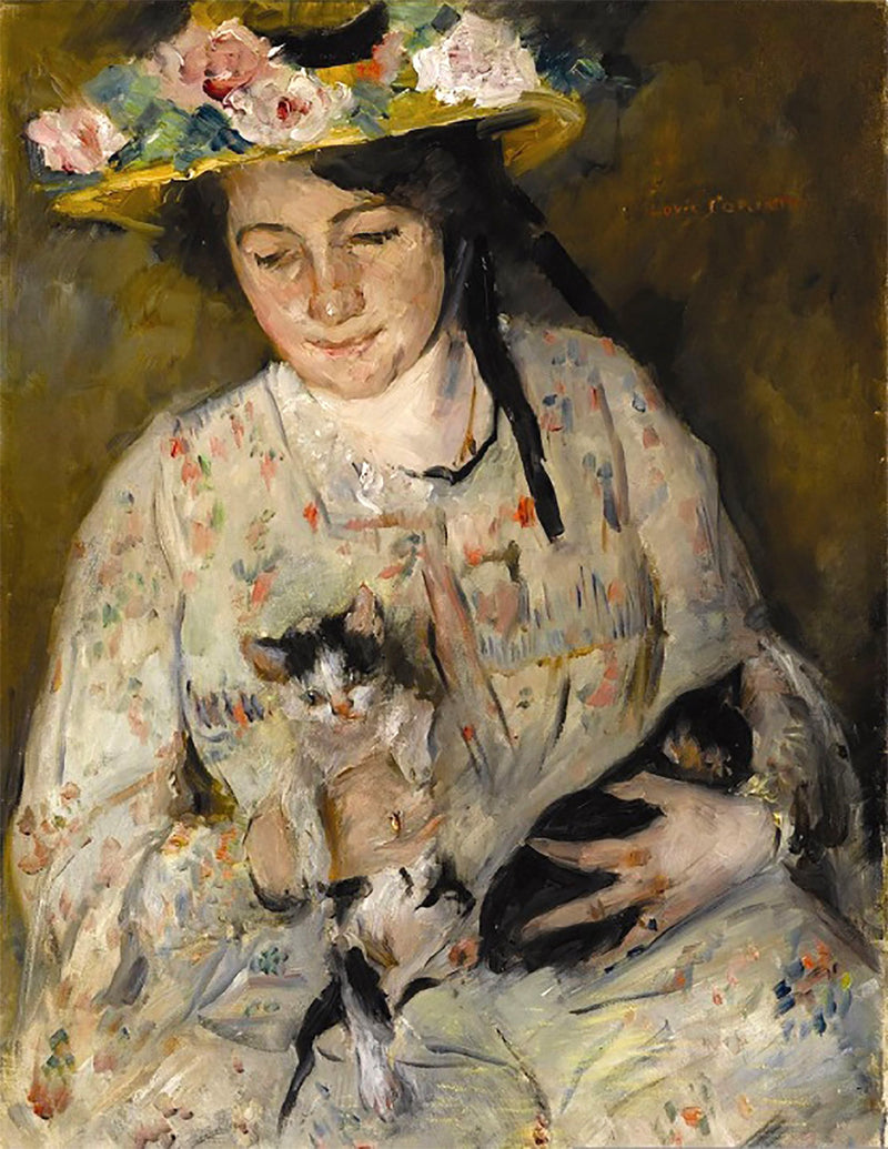 Giovane donna con gatti - Lovis Corinth
