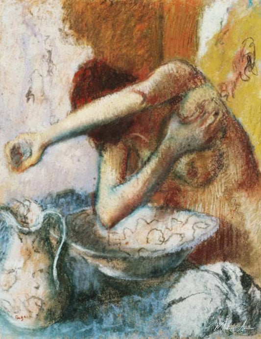 Jeune femme avec la toilette - Edgar Degas - Reproductions de tableaux et peintures haut de gamme