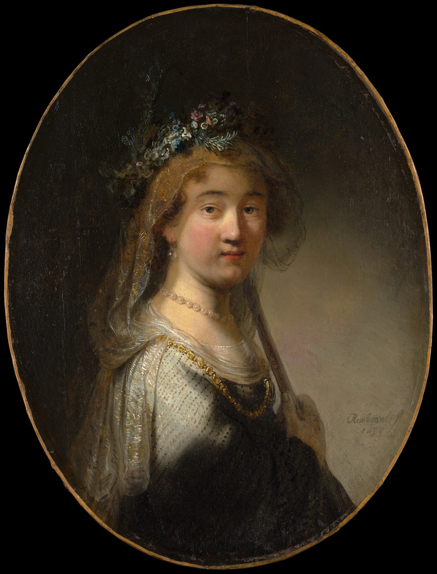 Una giovane donna in bergère (« Saskia in Flora ») - Rembrandt