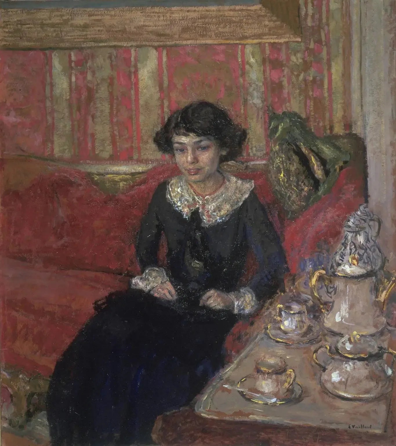 Jeune femme dans un intérieur - Édouard Vuillard image 1 reproduction d’œuvre d’art à l’huile
