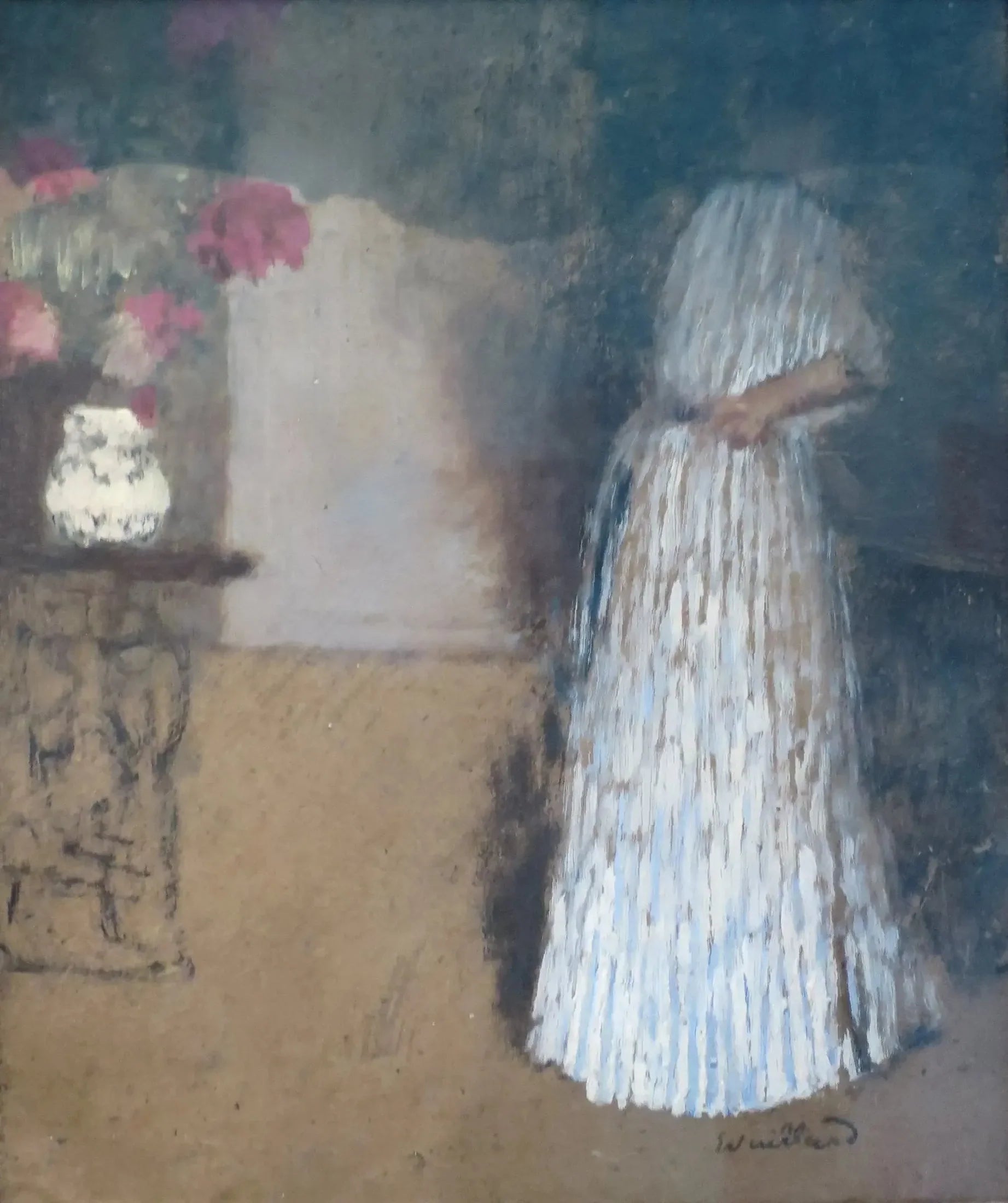 Jeune femme dans une pièce - Édouard Vuillard image 1 reproduction artisanale de tableau