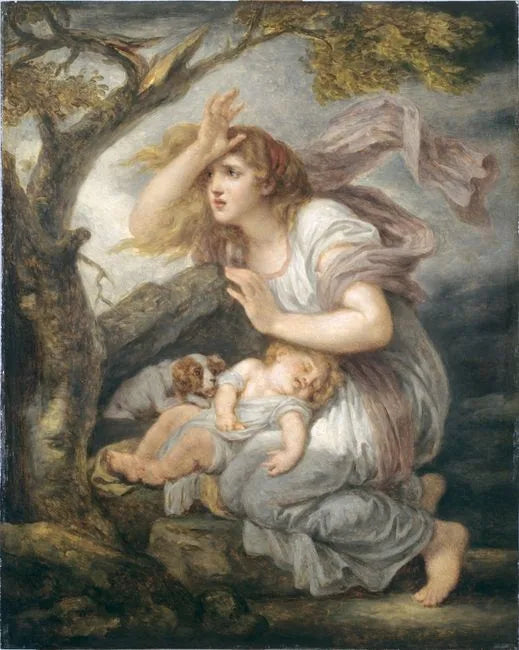 Giovane donna spaventata dalla tempesta - Jean-Baptiste Greuze