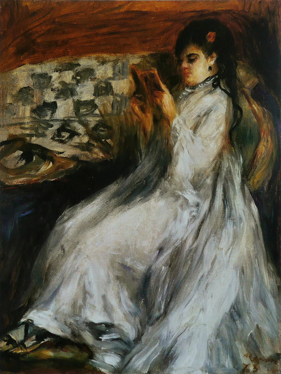 Giovane donna in bianco che legge - Pierre-Auguste Renoir