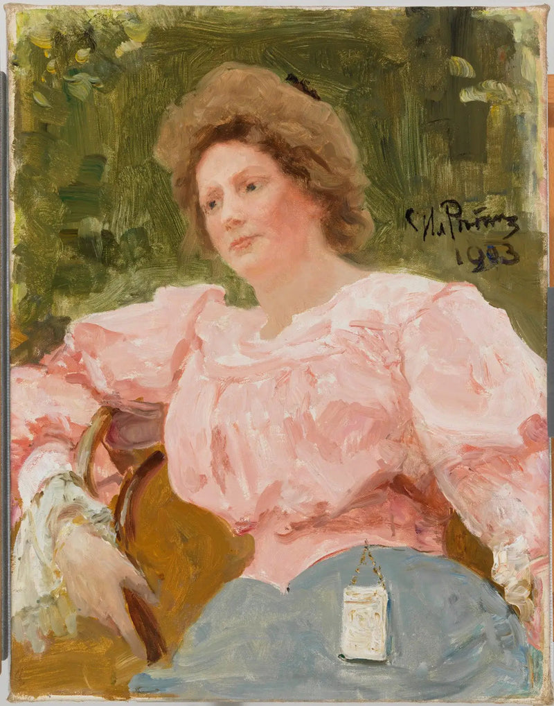 Giovane donna in rosa - Ilya Repin