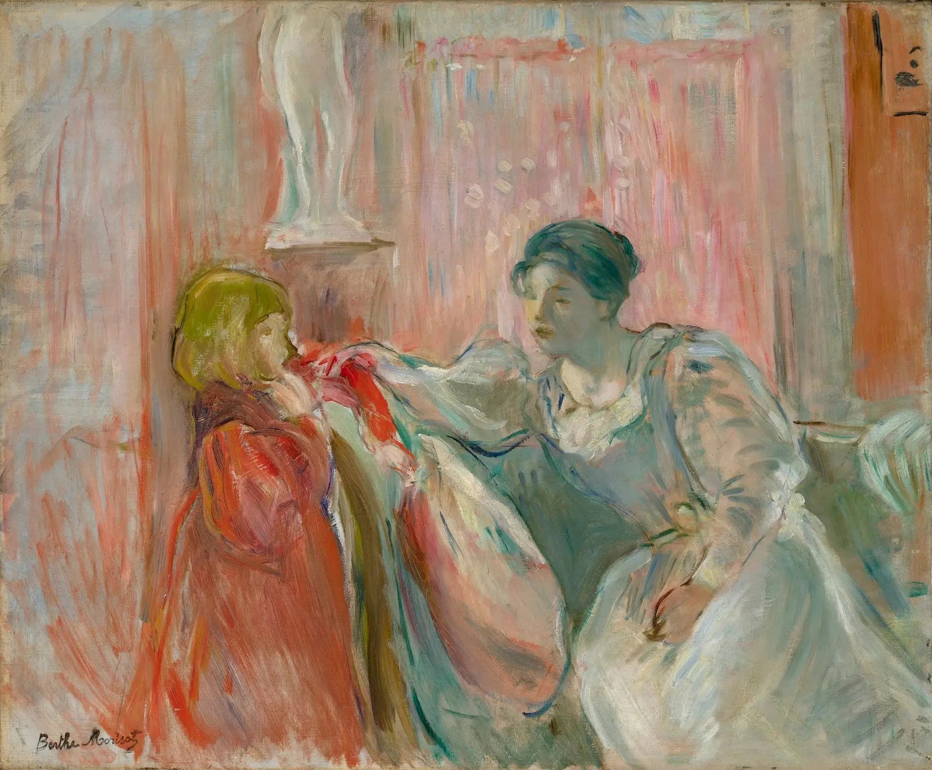 Jeune femme et enfant - Berthe Morisot image 1 reproduction artisanale de tableau