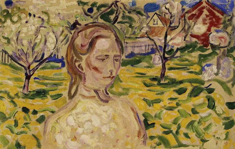 Giovane Donna e Ranuncoli - Edvard Munch