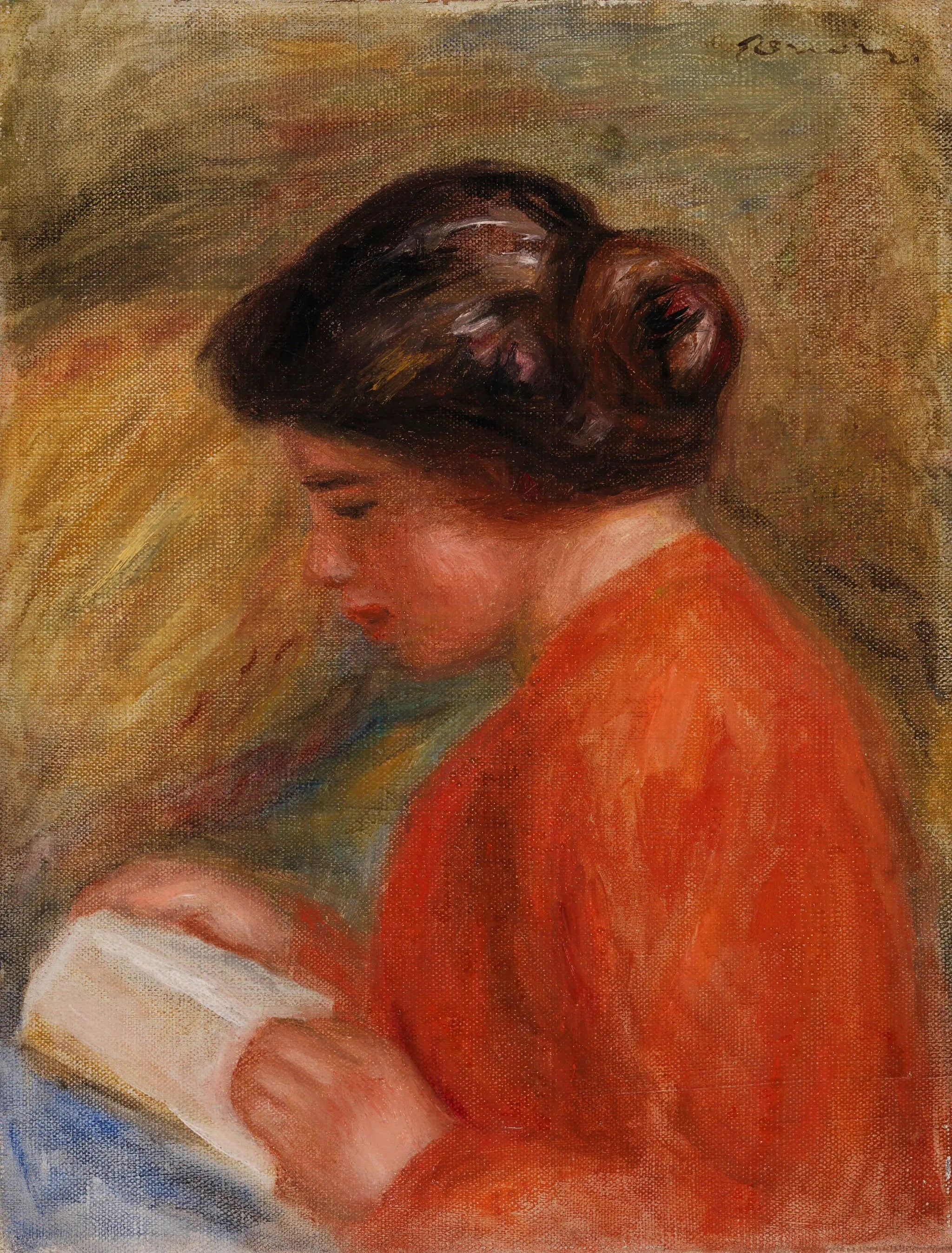 Jeune femme lisant, buste - Pierre-Auguste Renoir image 1 reproduction réalisée par Alpha Reproduction