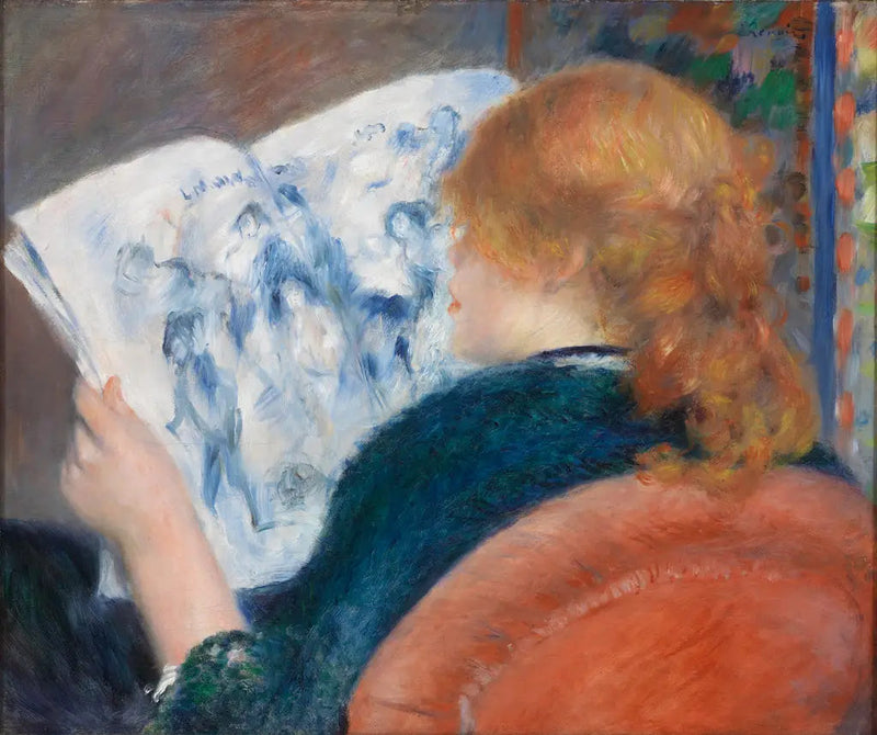 Giovane donna che legge un giornale illustrato - Pierre-Auguste Renoir