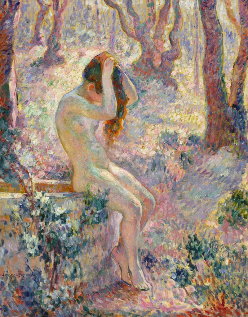 Giovane donna nuda seduta sul bordo di un pozzo - Henri Lebasque