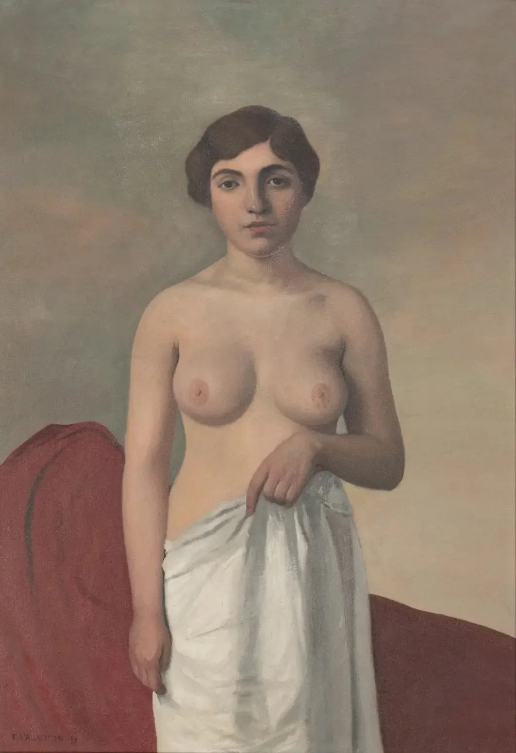 Jeune femme nue debout - Félix Vallotton image 1 reproduction d’œuvre d’art à l’huile