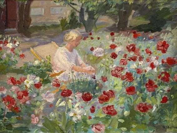 Giovane donna tra i papaveri - Anna Ancher
