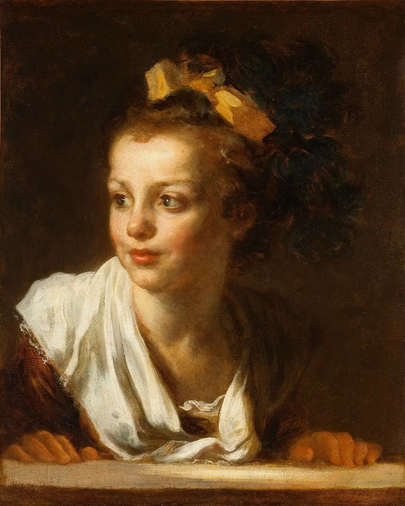 Giovane ragazza appoggiata sul davanzale di una finestra - Jean-Honoré Fragonard
