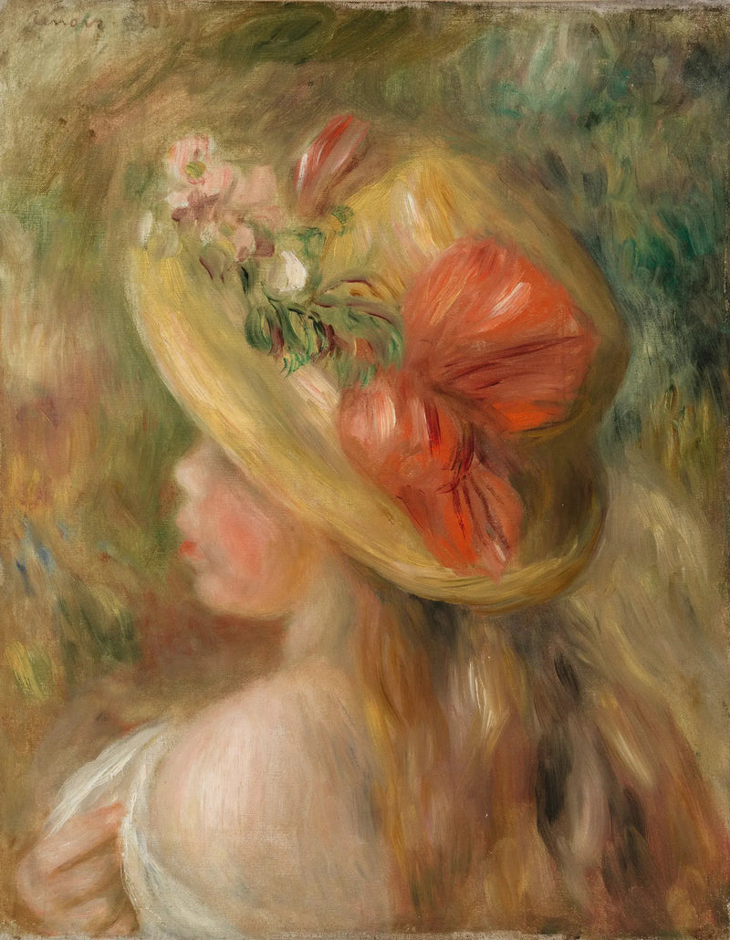 Ragazza con cappello (Ragazza con cappello) - Pierre-Auguste Renoir