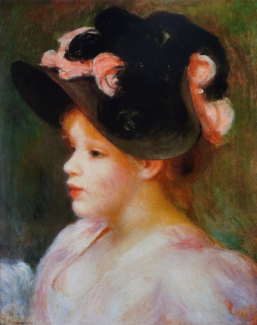 Ragazza con cappello rosa e nero - Pierre-Auguste Renoir