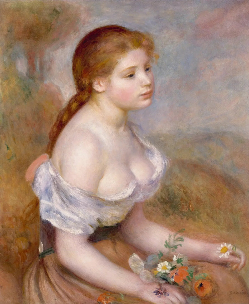 Ragazza con margherite - Pierre-Auguste Renoir
