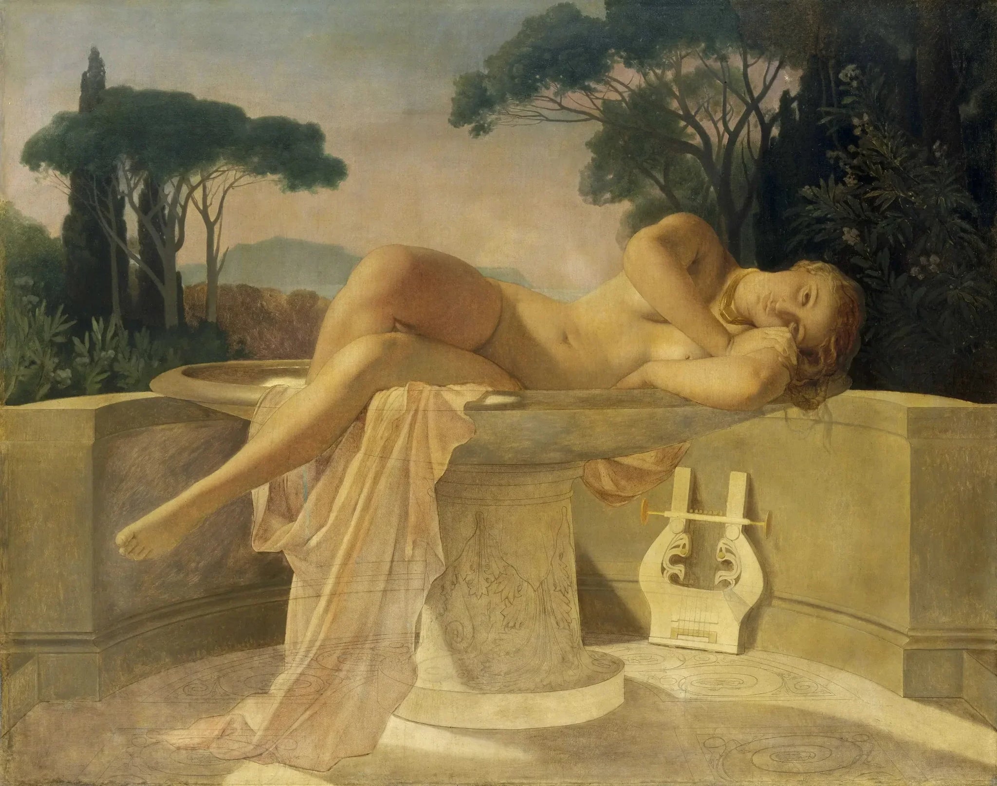 Jeune Fille dans un vase - Paul Delaroche image 1 copie peinte à la main à l’huile