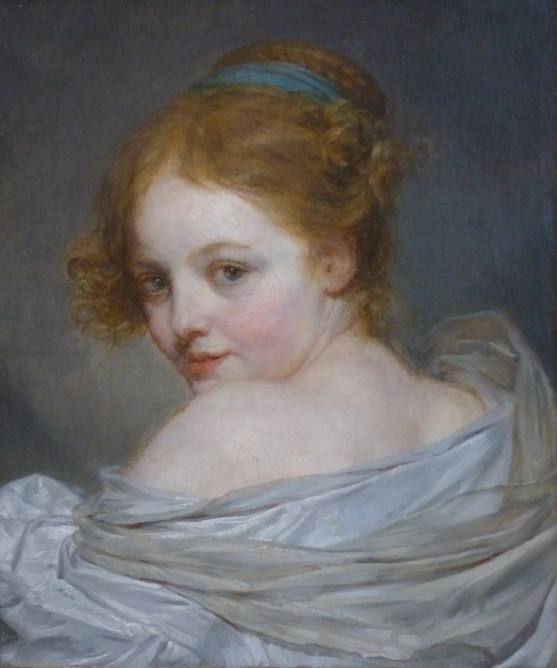 Jeune-fille de dos - Jean-Baptiste Greuze image 1 reproduction d’œuvre d’art à l’huile