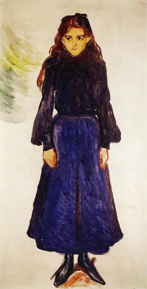 Reproduction du tableau « Jeune Fille en bleu - Edvard Munch » par Alpha Reproduction en peinture à l’huile