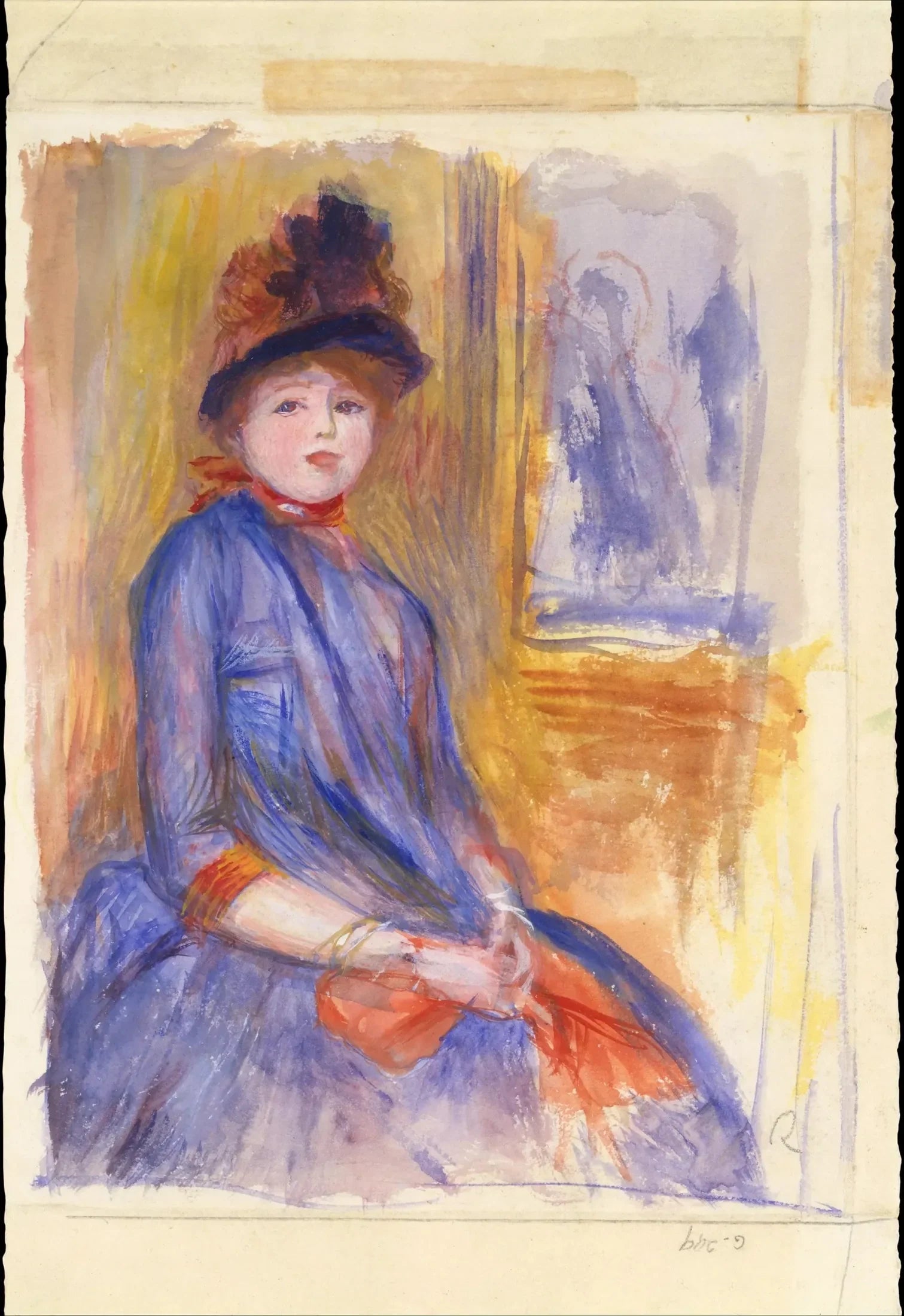 Jeune fille en robe bleue - Pierre-Auguste Renoir image 1 tableau peint à l’huile sur toile