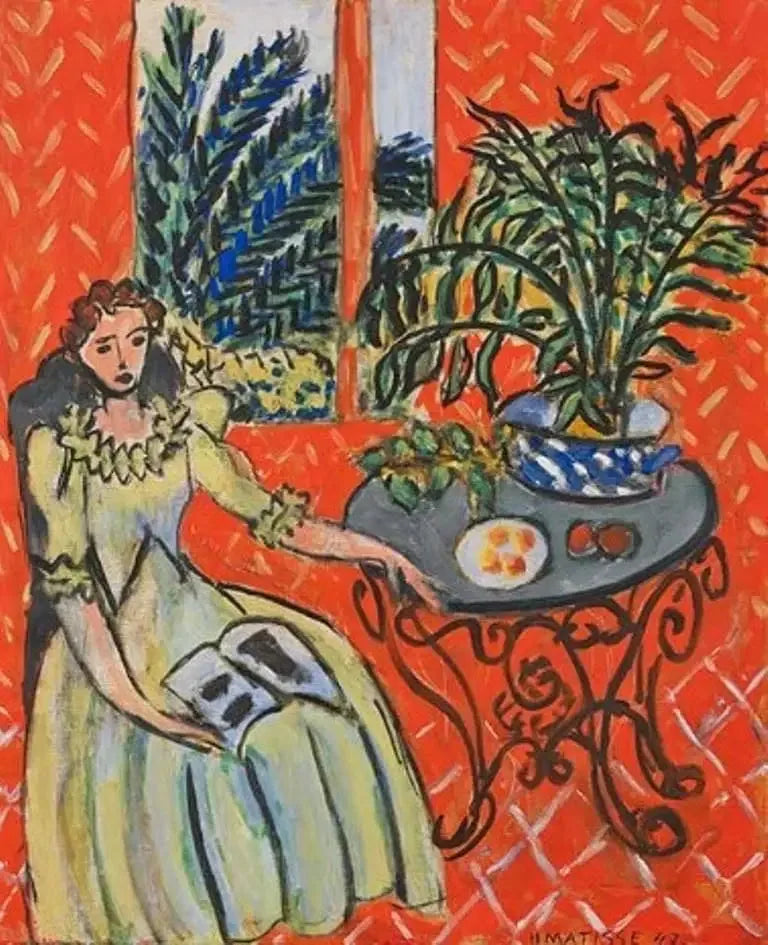 Ragazza in verde in un interno rosso - Henri Matisse