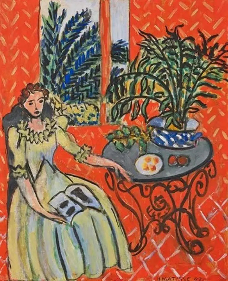 Ragazza in verde in un interno rosso - Henri Matisse